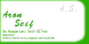 aron seif business card